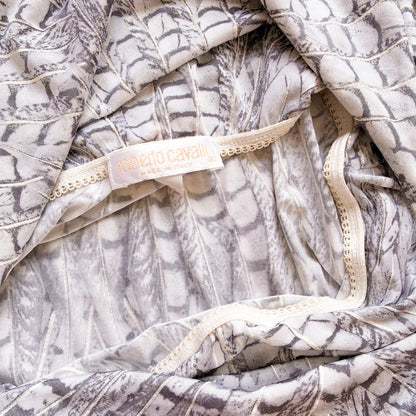 Roberto Cavalli 1999 feather stretchy dress - documented