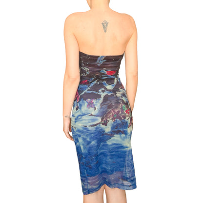 Plein Sud Y2K Ultra Rare Mesh Painted Dress