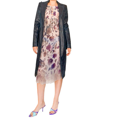 Plein Sud 2000s Midnight Faux Python Leather Coat