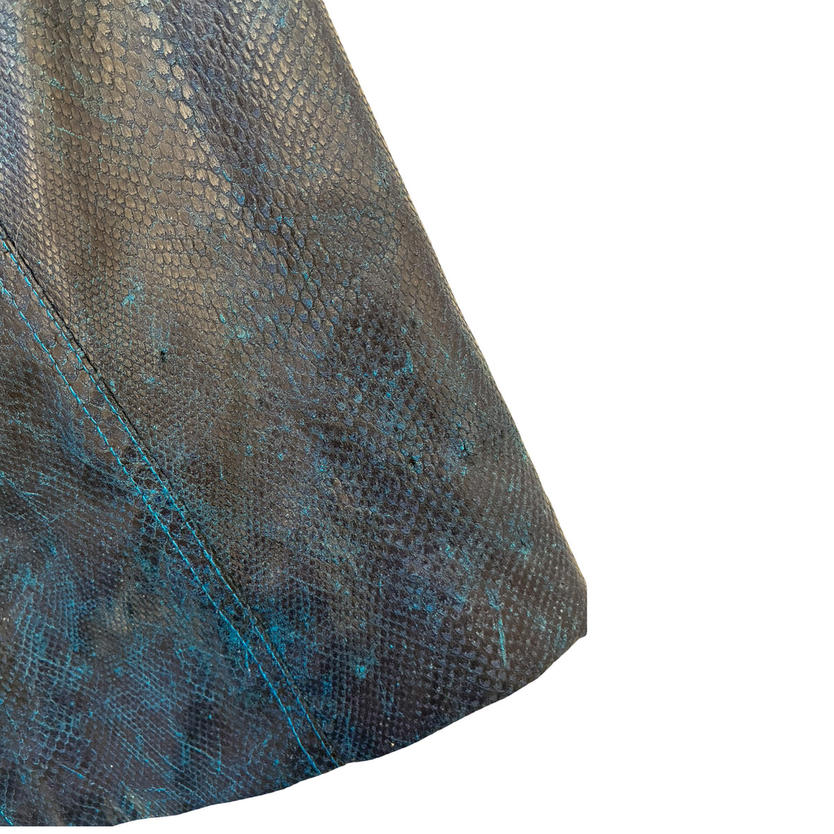 Plein Sud 2000s Midnight Faux Python Leather Coat