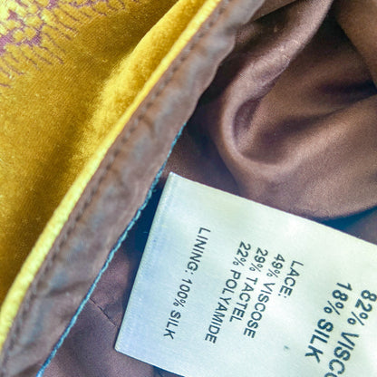 Press&Bastyan 90's Chartreuse Silk Velvet Dress