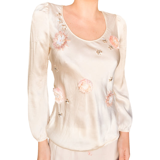 Italian Designer VTG Duchess Silk Blouse