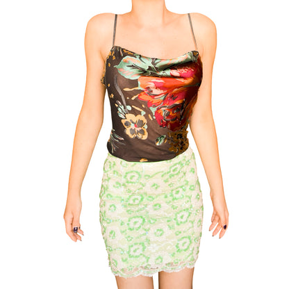 La Perla 90's  Beaded Lace Micro Mini Skirt