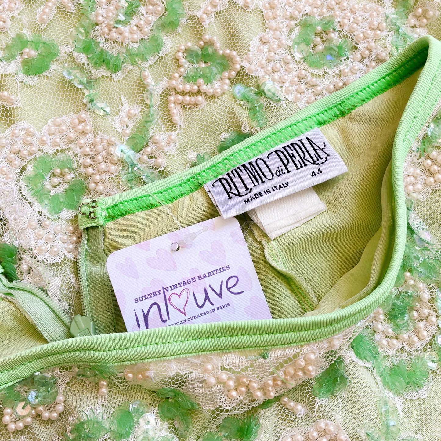 La Perla 90's  Beaded Lace Micro Mini Skirt