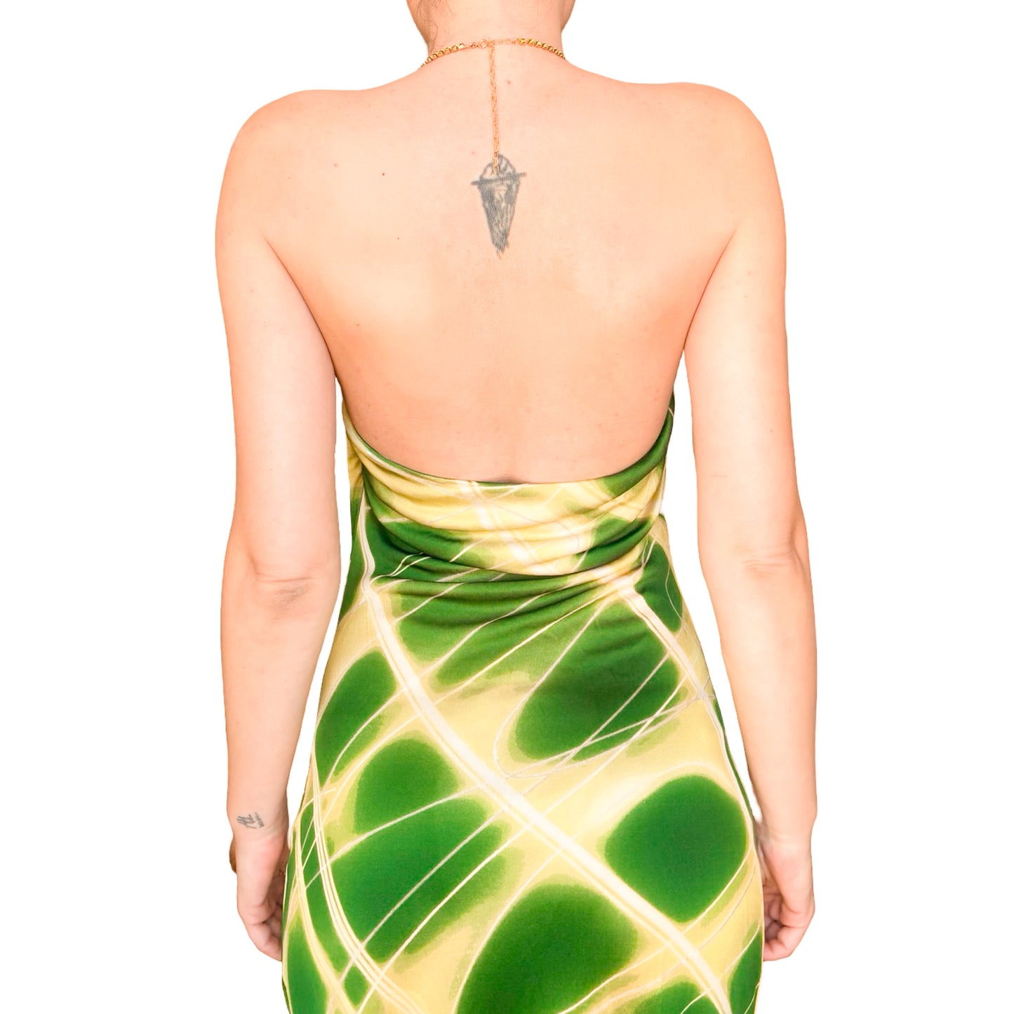 Roberto Cavalli Y2K Rhinestone Halter Midi Dress