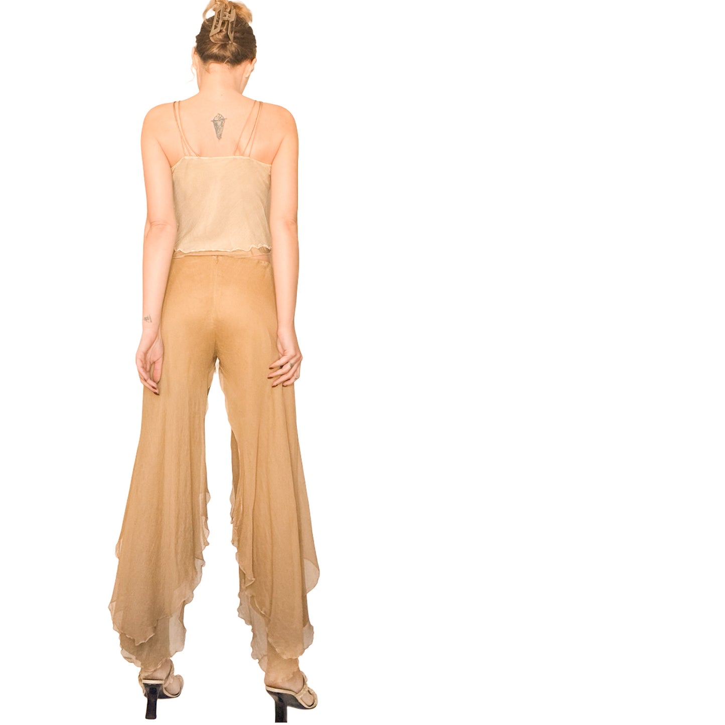 Luxury French Designer VTG silk petal pants set