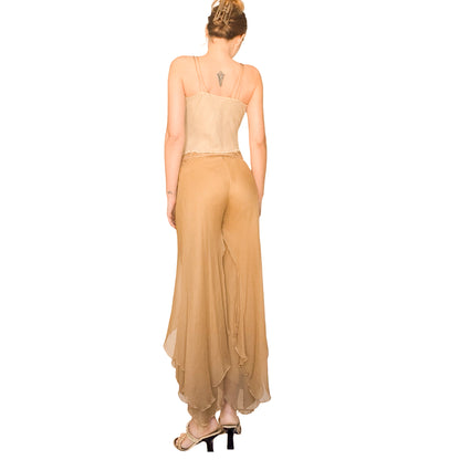 Luxury French Designer VTG silk petal pants set