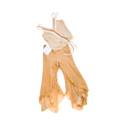 Luxury French Designer VTG silk petal pants set