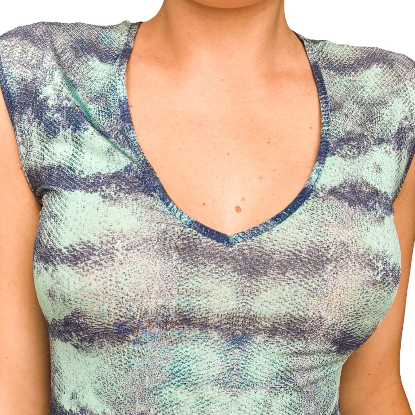 Roberto Cavalli 1999 Aquatic Shimmer Cutout Dress - documented