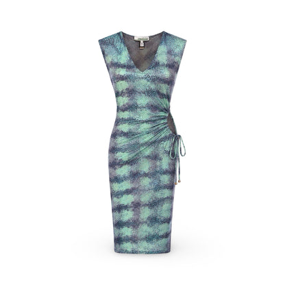 Roberto Cavalli 1999 Aquatic Shimmer Cutout Dress - documented