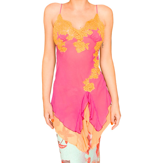 VTG 90s Silk BiColor Cascade Cami