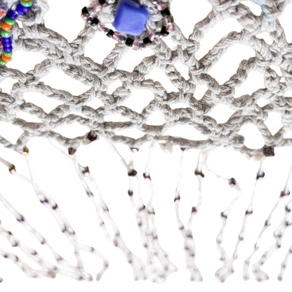 Italian Handmade 90s Jewelled Crochet Open-Back Top