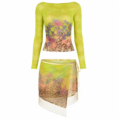 Roberto Cavalli S/S 2000 Iconic set with beaded sarong - documented
