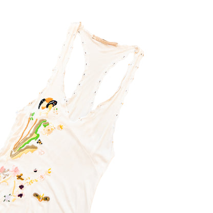 Roberto Cavalli VTG Silk Embroidered Garden Maxi Dress