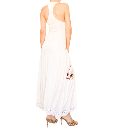 Roberto Cavalli VTG Silk Embroidered Garden Maxi Dress