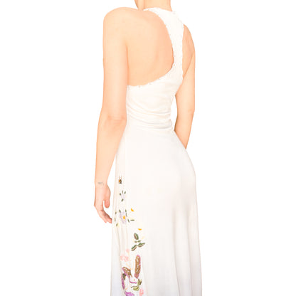 Roberto Cavalli VTG Silk Embroidered Garden Maxi Dress