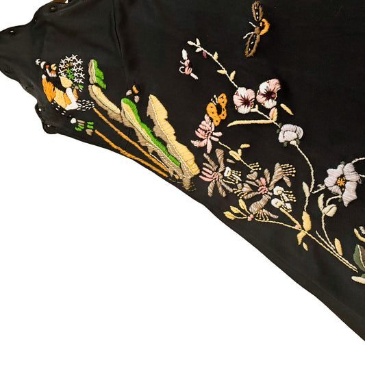Roberto Cavalli VTG Embroidered Silk Slip