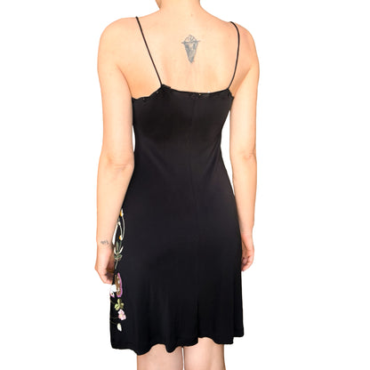 Roberto Cavalli VTG Embroidered Silk Slip