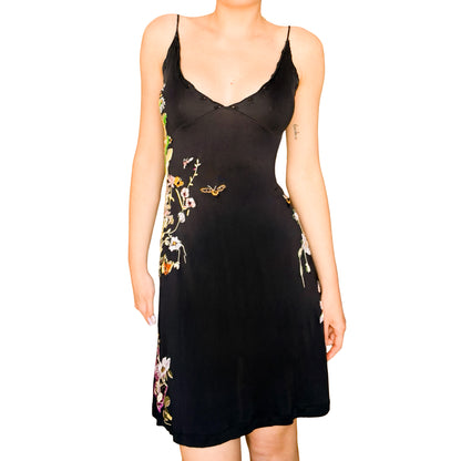 Roberto Cavalli VTG Embroidered Silk Slip