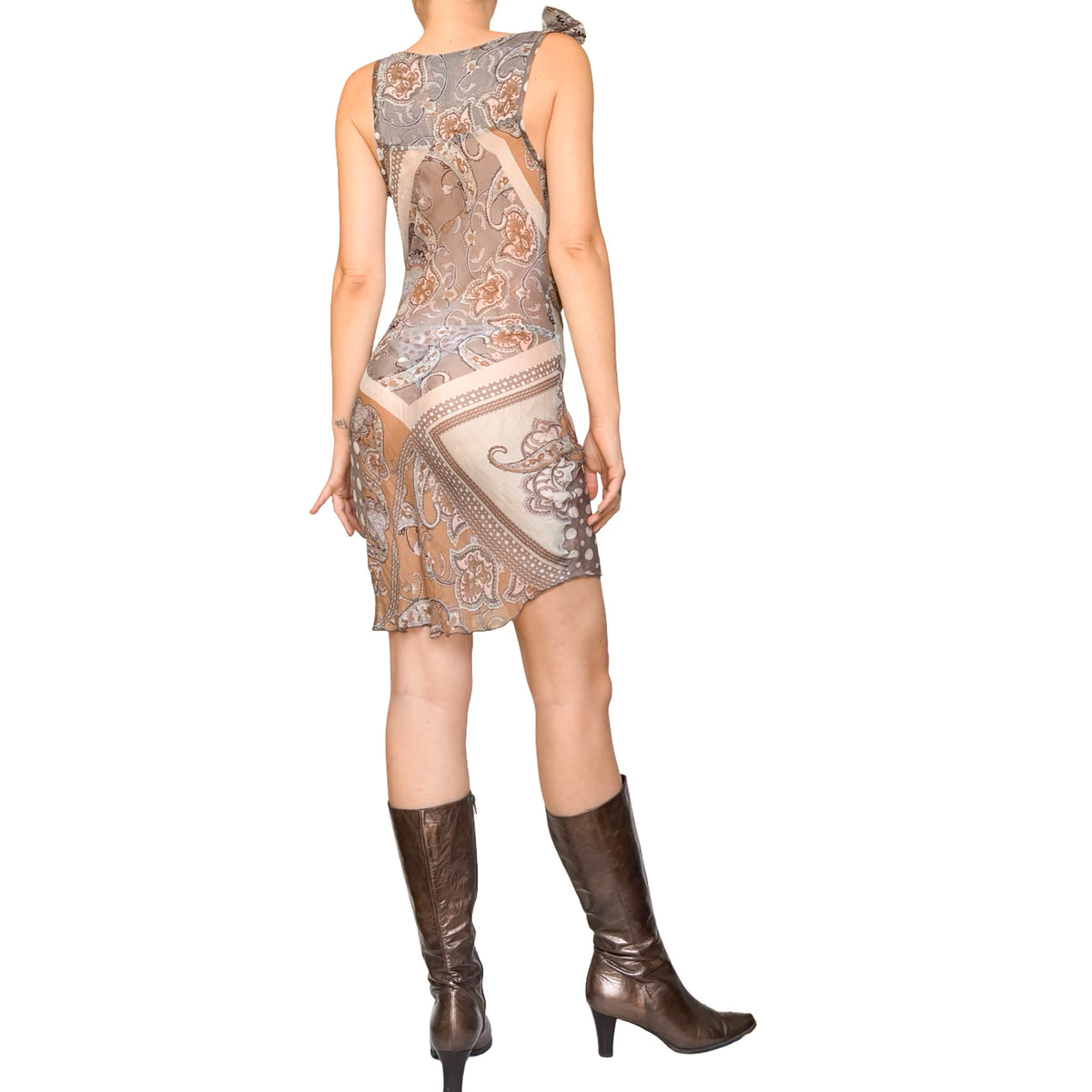 Italian 2000s "Scarf" Silk Draped Dress