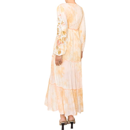Spanish Vintage Ibiza Peach Tie-Dye Maxi