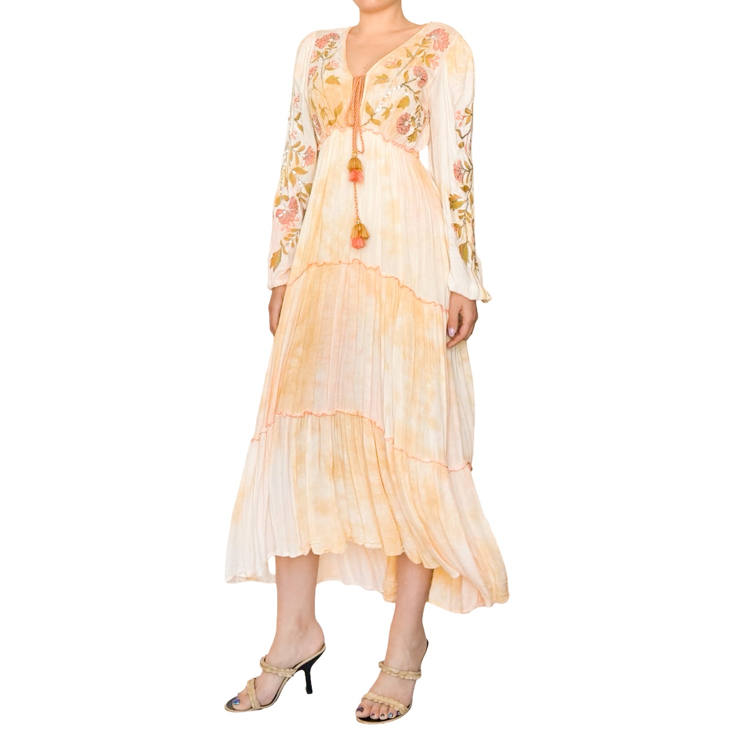 Spanish Vintage Ibiza Peach Tie-Dye Maxi