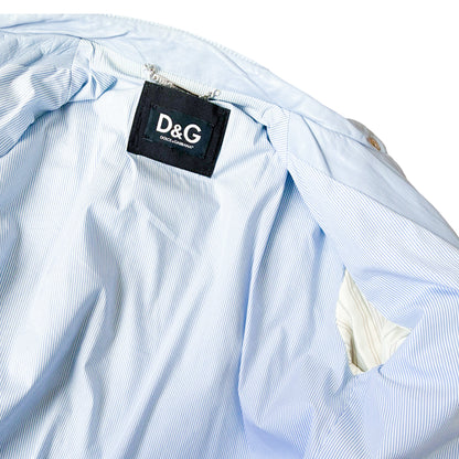 D&G 2000s iced blue leather biker jacket