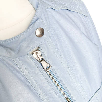 D&G 2000s iced blue leather biker jacket
