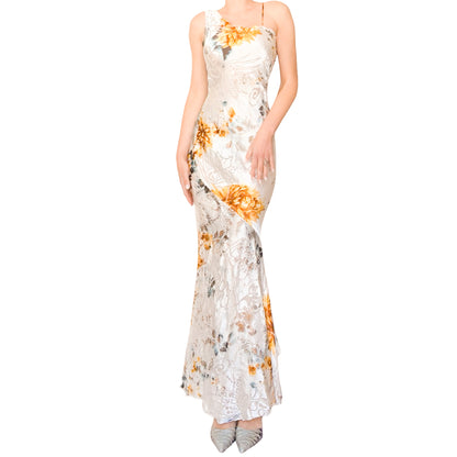 Victorio & Lucchino Laser Cut Silk Gown