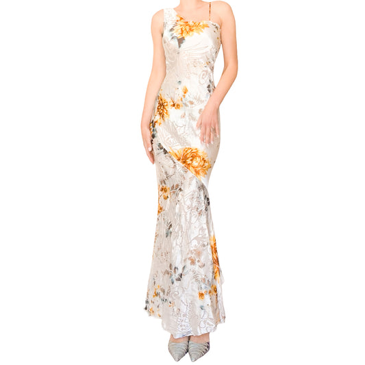 Victorio & Lucchino Laser Cut Silk Gown