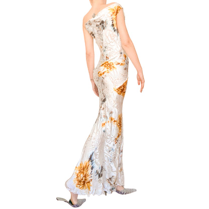 Victorio & Lucchino Laser Cut Silk Gown