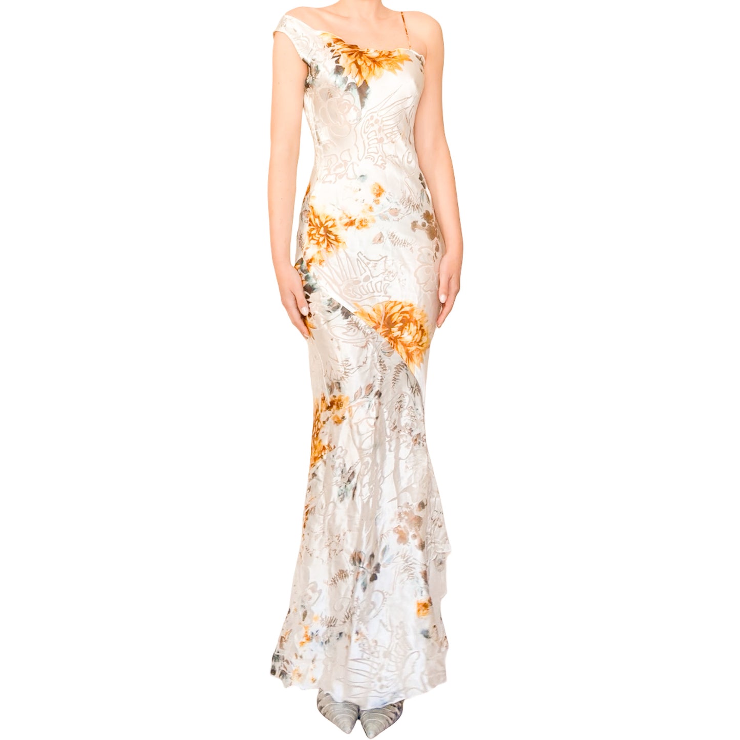 Victorio & Lucchino Laser Cut Silk Gown
