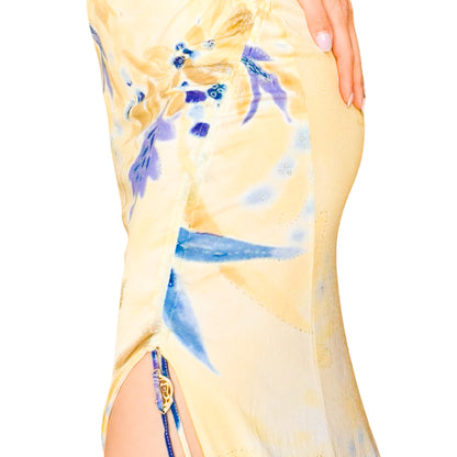 Voyage 90s Blue Iris Slit Maxi Dress