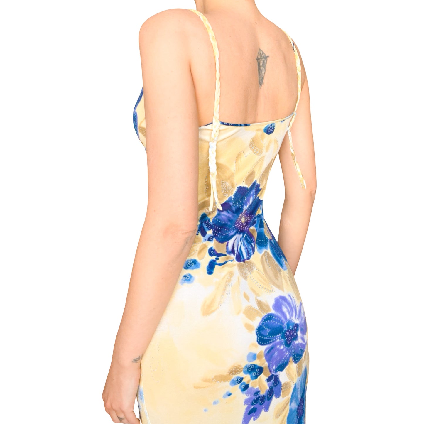 Voyage 90s Blue Iris Slit Maxi Dress