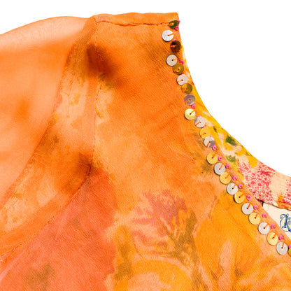 Boho 90s Silky Sunset Blouse