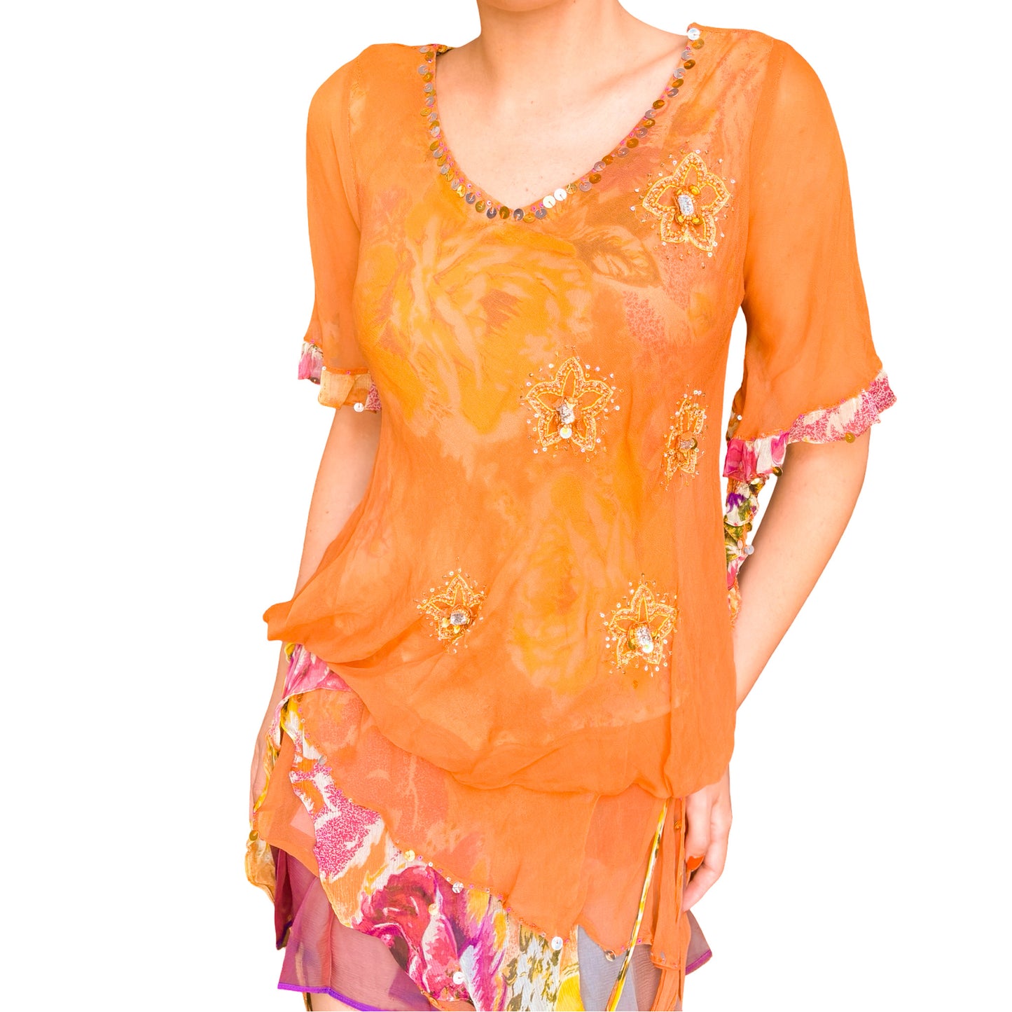 Boho 90s Silky Sunset Blouse