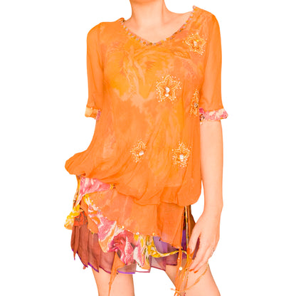 Boho 90s Silky Sunset Blouse