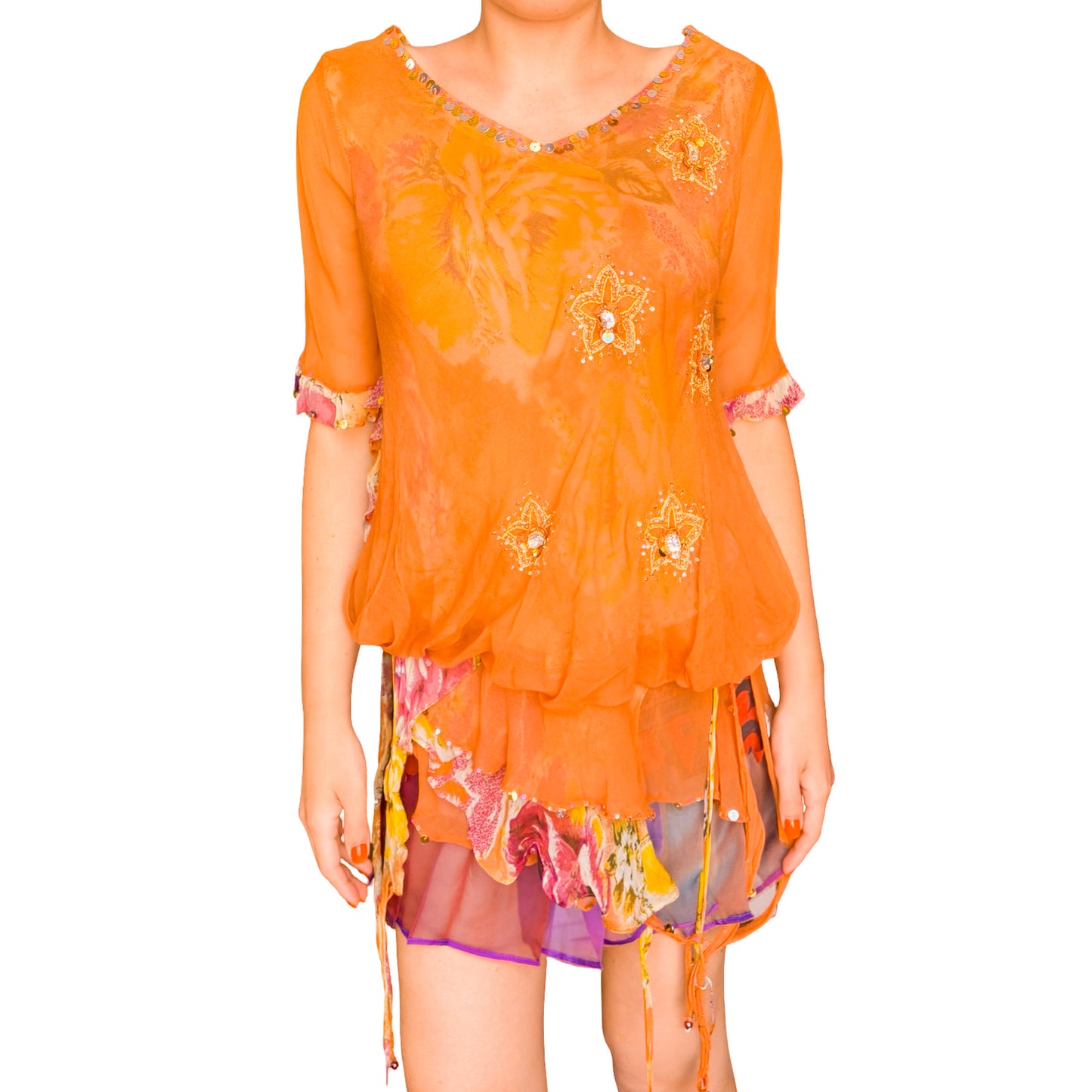 Boho 90s Silky Sunset Blouse