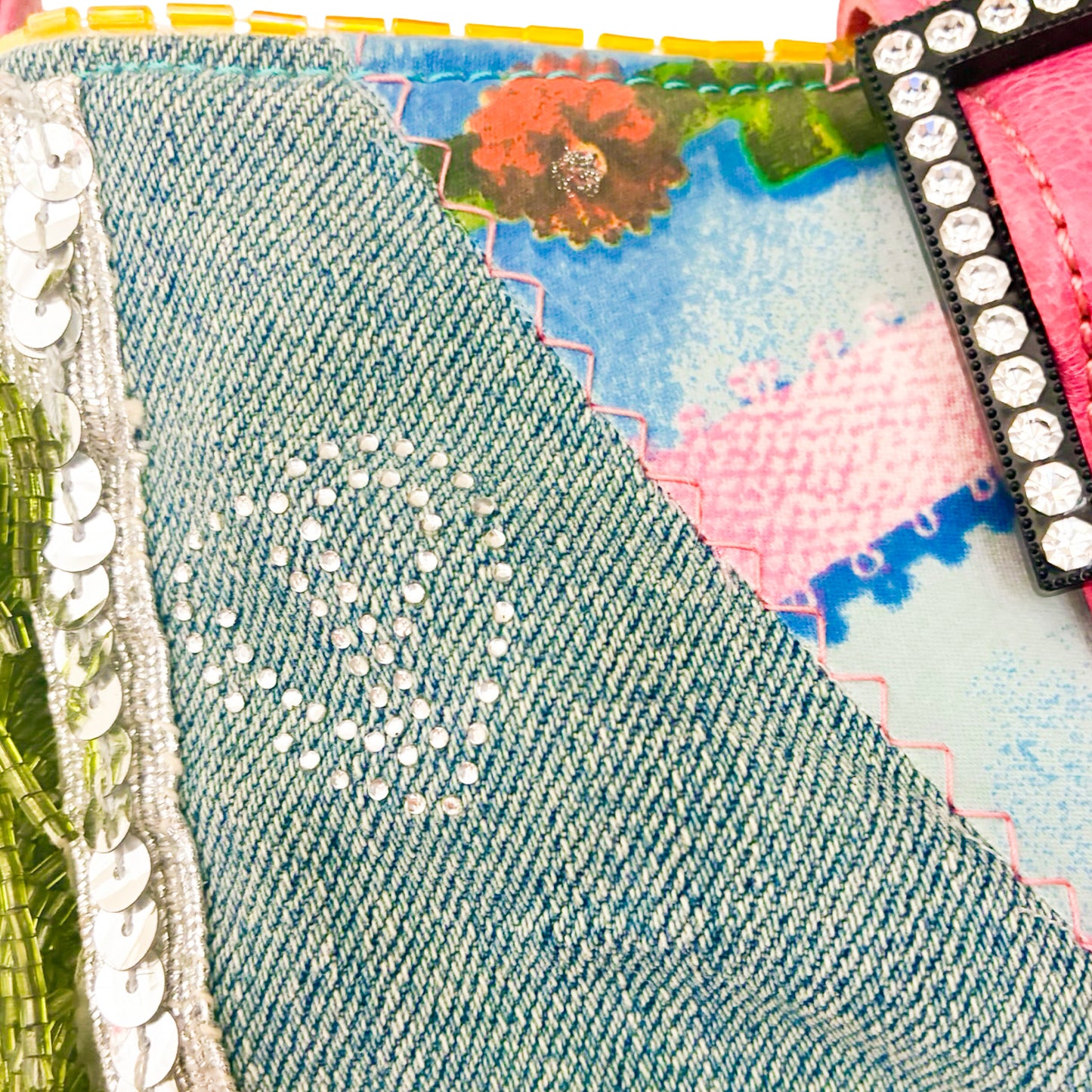 Voyage Passion VTG  Beaded Patchwork Crescent Bag - documented