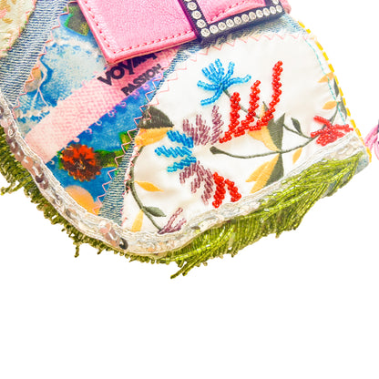 Voyage Passion VTG  Beaded Patchwork Crescent Bag - documented