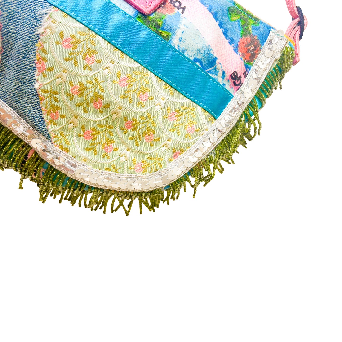 Voyage Passion VTG  Beaded Patchwork Crescent Bag - documented