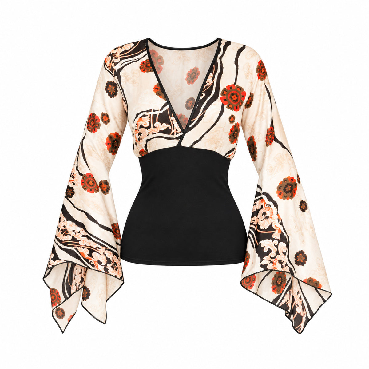 Scarlett Arrow 2000s Chinoiserie Blouse