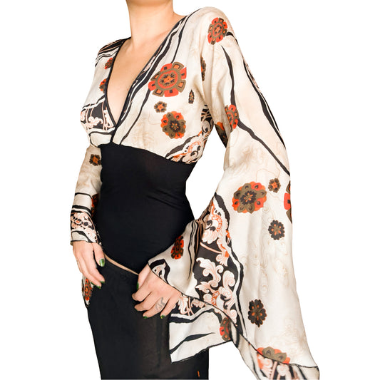 Scarlett Arrow 2000s Chinoiserie Blouse
