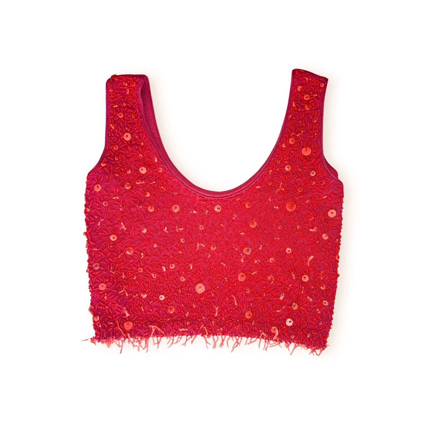 Blumarine S/S 1990 real coral embellishments crop top