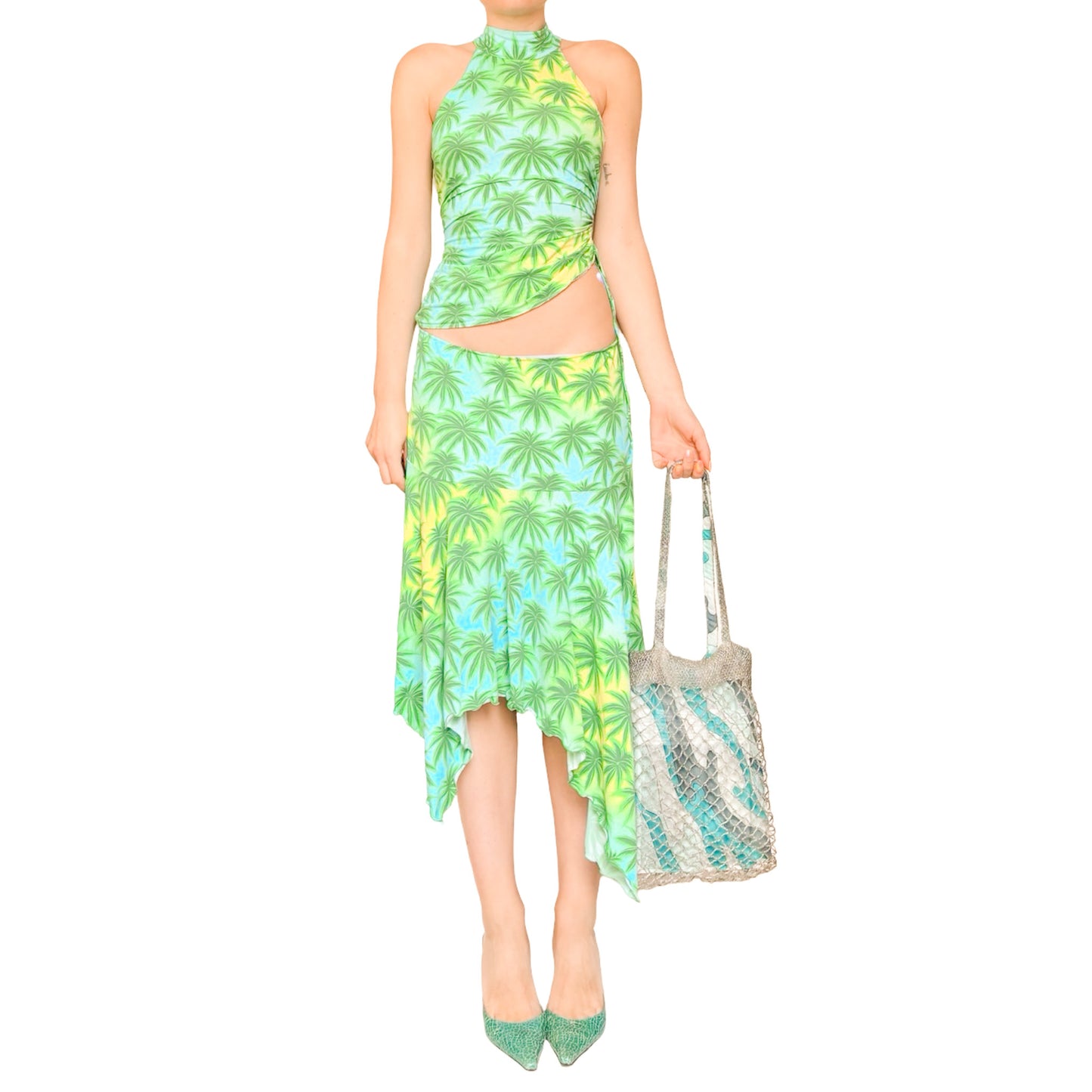 French VTG beaded ocean bag