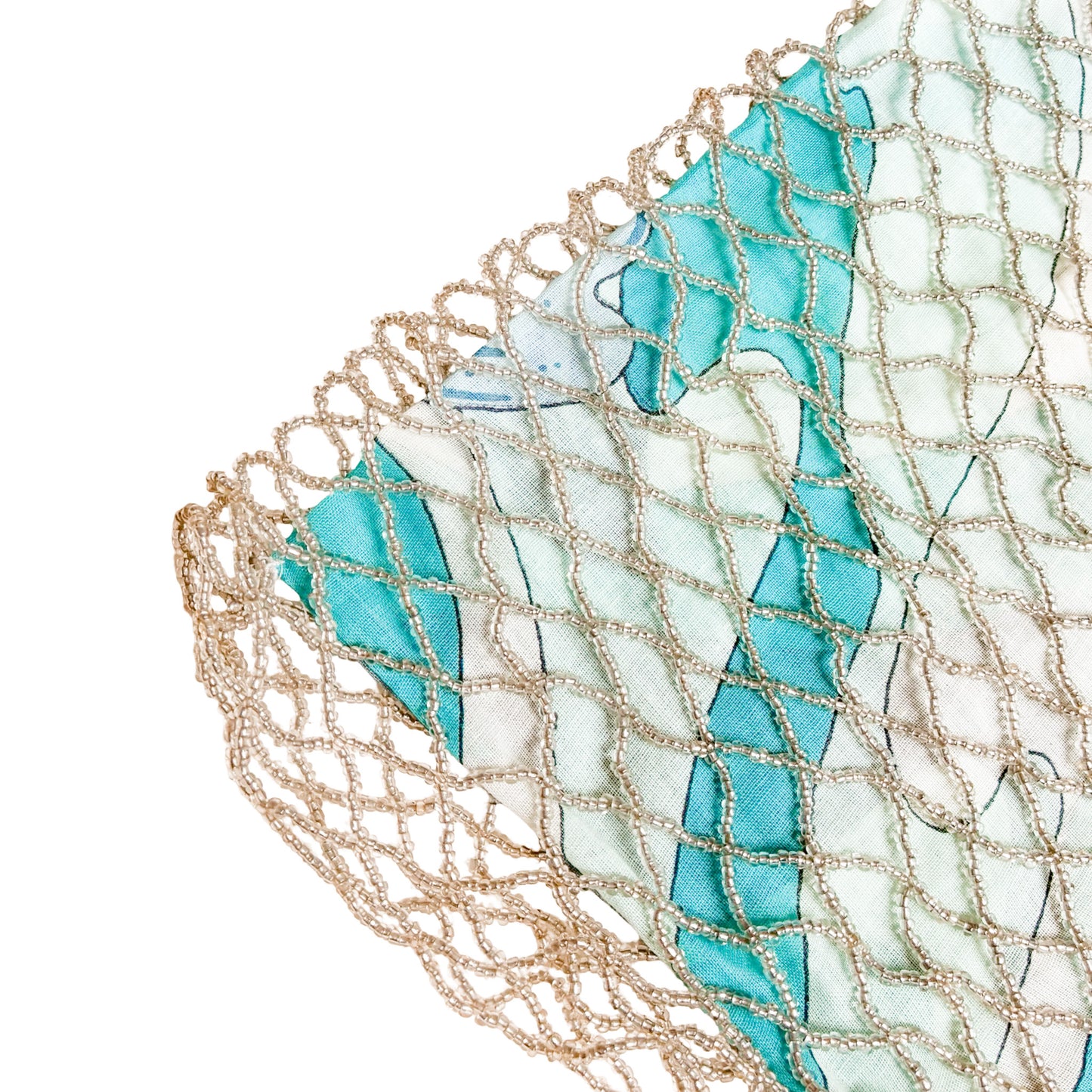 French VTG beaded ocean bag