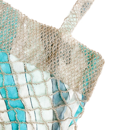 French VTG beaded ocean bag