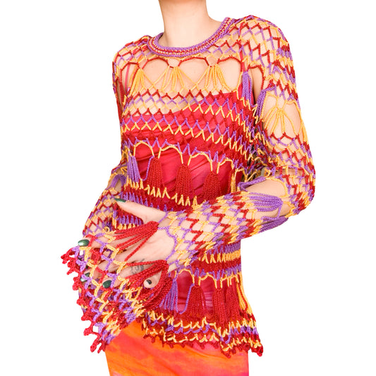 Francis Montesinos 90's rare crochet jumper