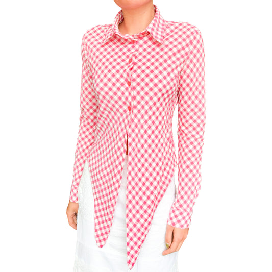 Jean Paul Gaultier 90's gingham blouse