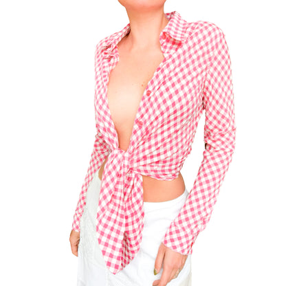 Jean Paul Gaultier 90's gingham blouse